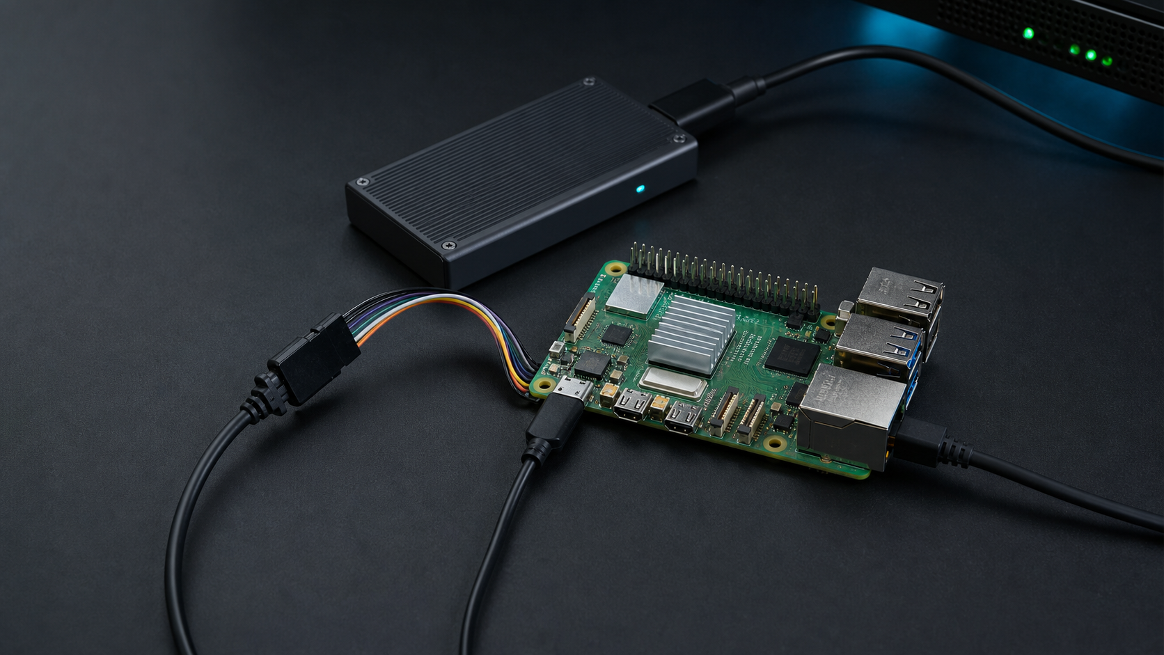 Single-board computer and attached storage on a validation workbench